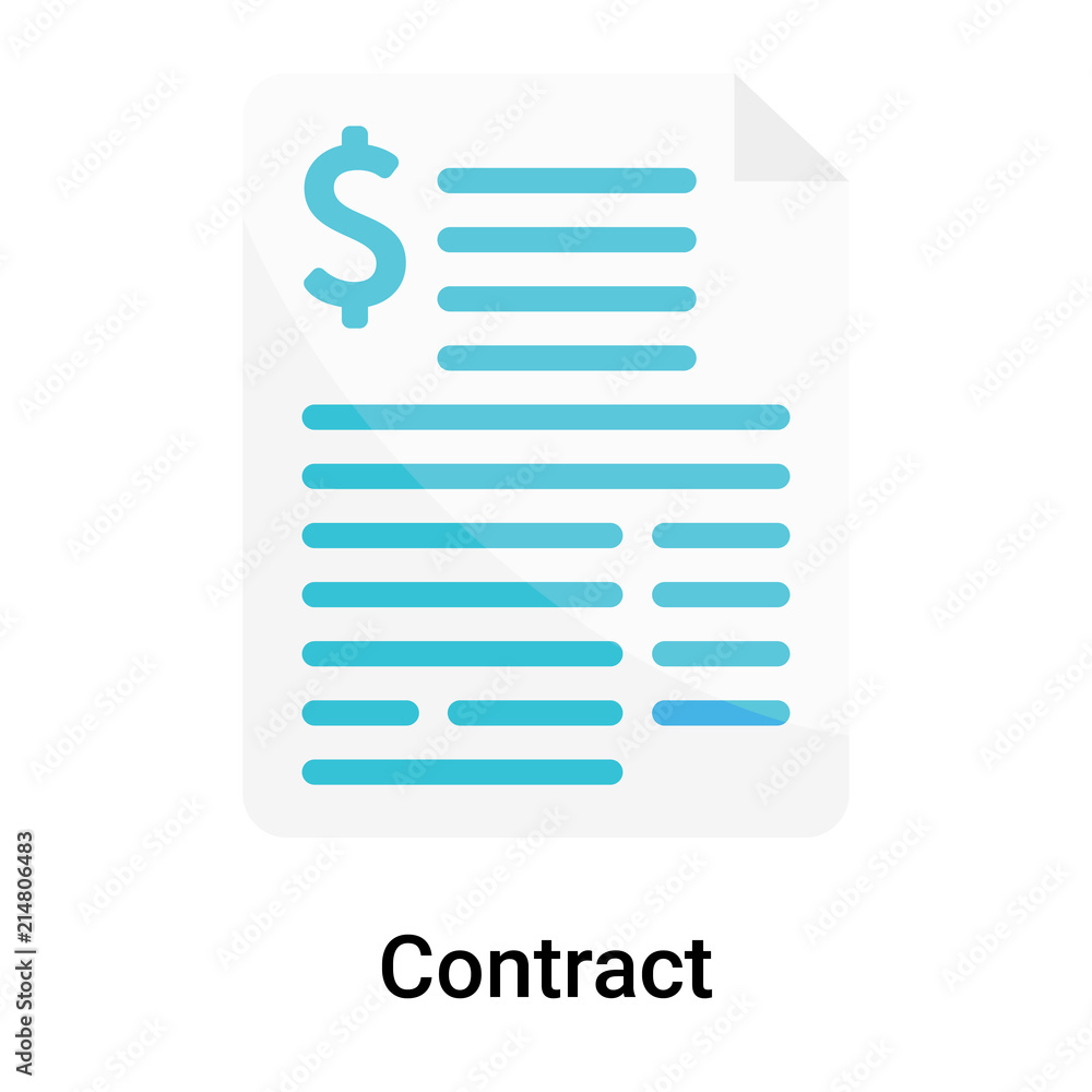 Contract icon vector sign and symbol isolated on white background, Contract logo concept