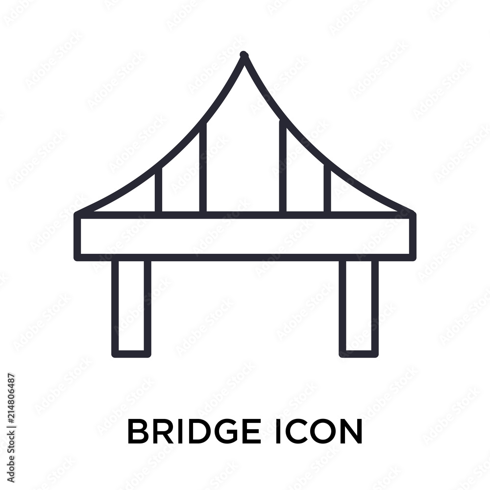Bridge icon vector sign and symbol isolated on white background, Bridge logo concept Bridge icon vector sign and symbol isolated on white background, Bridge logo concept