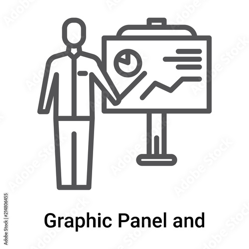 Graphic Panel and Man icon vector sign and symbol isolated on white background, Graphic Panel and Man logo concept
