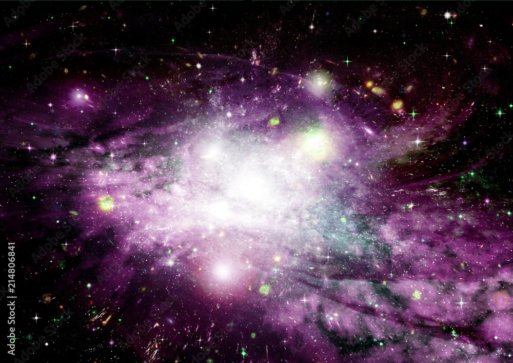 Stars, dust and gas nebula in a far galaxy Stars, dust and gas nebula in a far galaxy