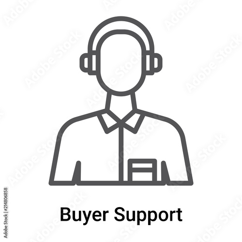 Buyer Support icon vector sign and symbol isolated on white background, Buyer Support logo concept