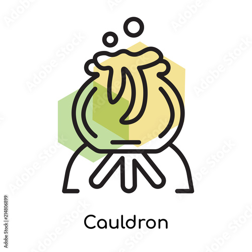Cauldron icon vector sign and symbol isolated on white background, Cauldron logo concept