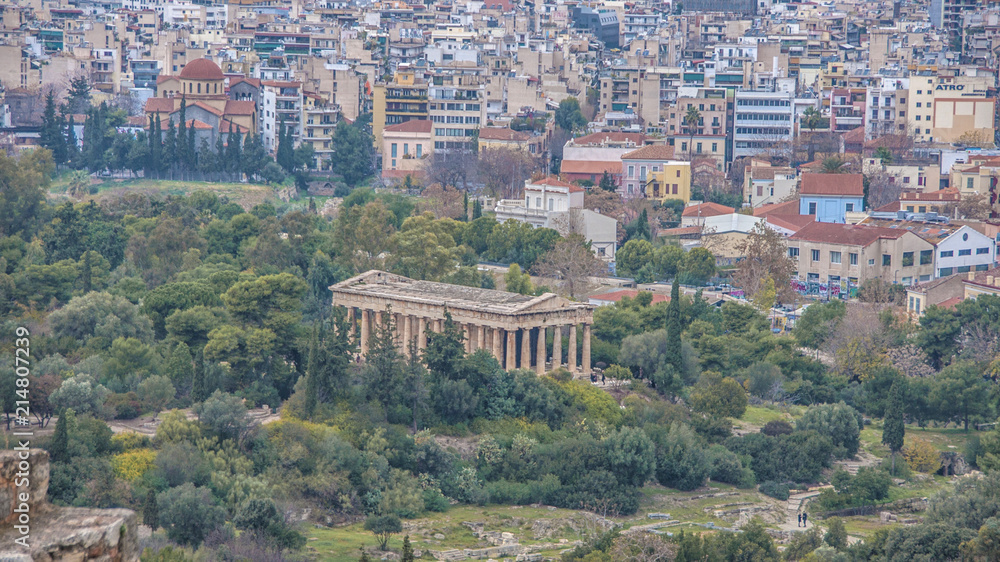 Panoramic view of Athens city in Greece 