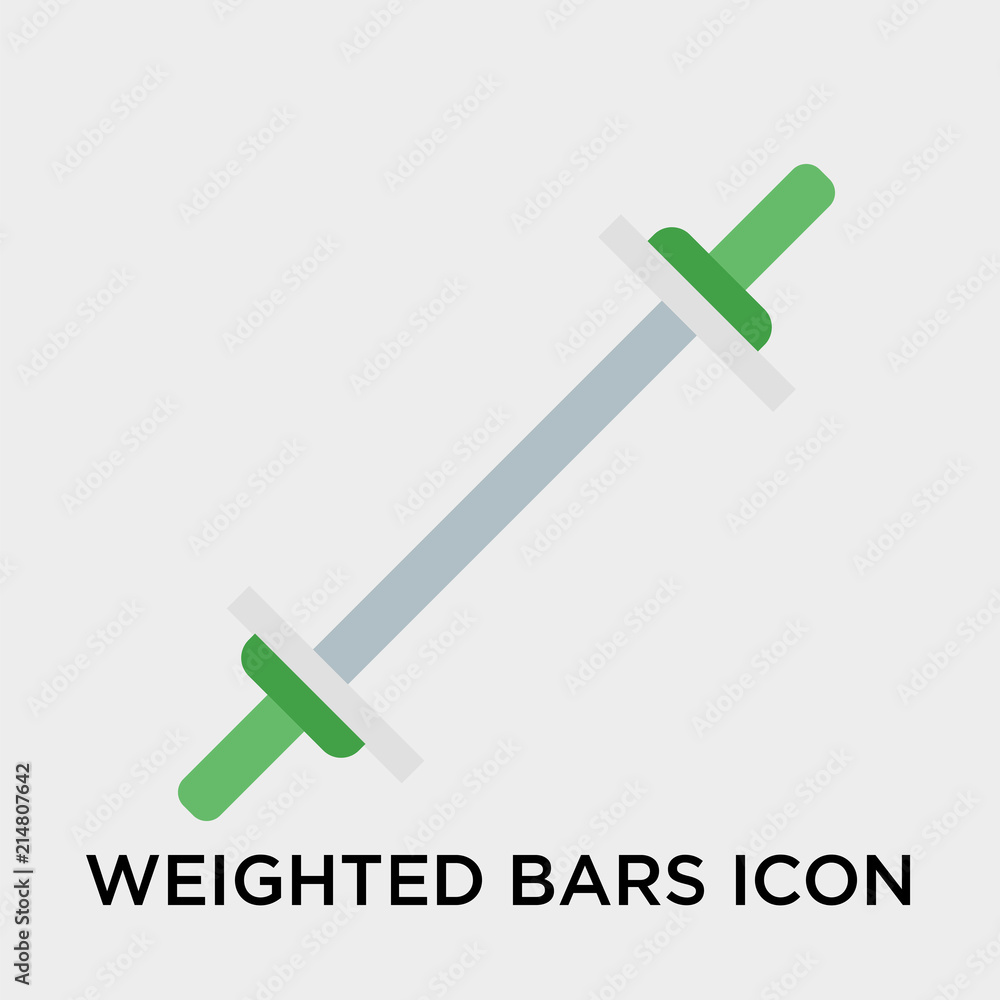 Weighted bars icon vector sign and symbol isolated on white background, Weighted bars logo concept Weighted bars icon vector sign and symbol isolated on white background, Weighted bars logo concept