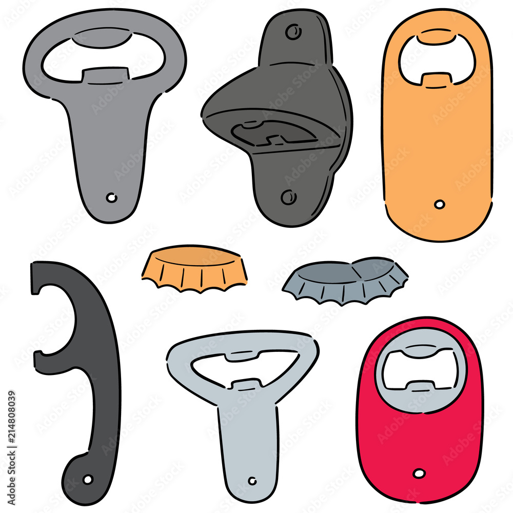Fotografie vector set of bottle opener