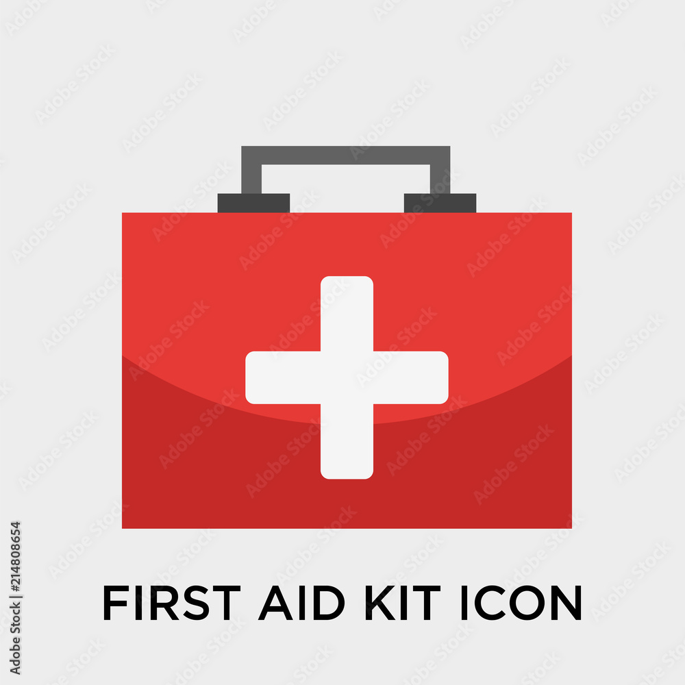 Obraz premium First aid kit icon vector sign and symbol isolated on white background, First aid kit logo concept