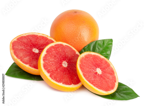 grapefruits on white background