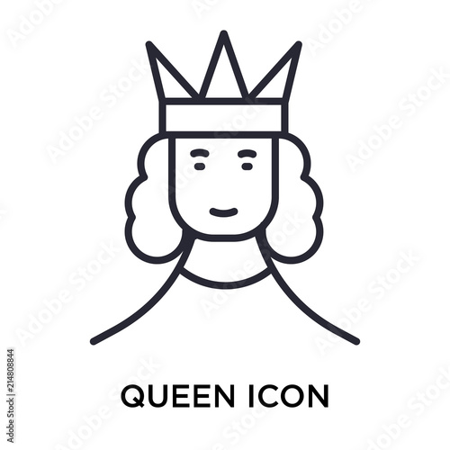 Queen icon vector sign and symbol isolated on white background, Queen logo concept