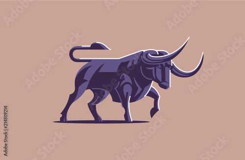 Bull with big horns.