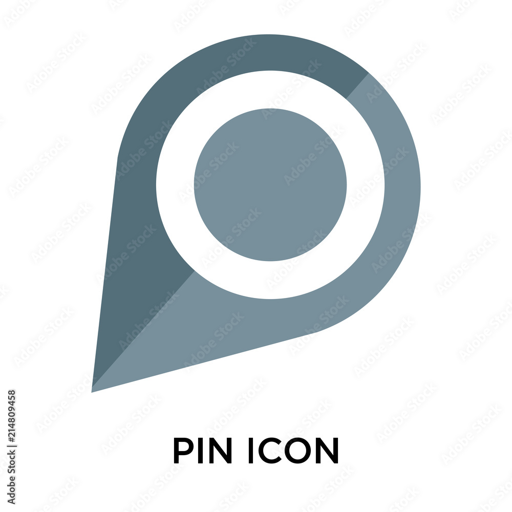 Pin icon vector sign and symbol isolated on white background, Pin logo concept Pin icon vector sign and symbol isolated on white background, Pin logo concept
