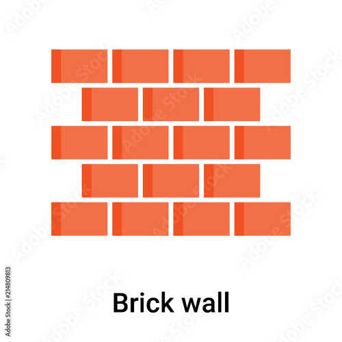 Brick wall icon vector sign and symbol isolated on white background  Brick wall logo concept