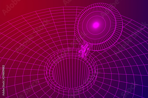 Cover rocket silo intercontinental ballistic missile. Wireframe low poly mesh vector illustration