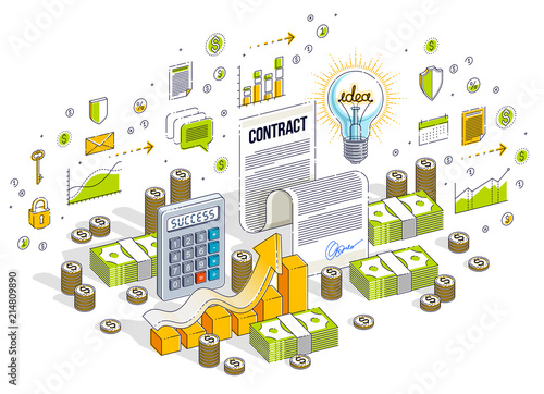 Financial contract concept,...