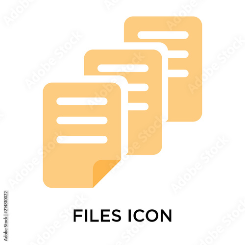 Files icon vector sign and symbol isolated on white background, Files logo concept