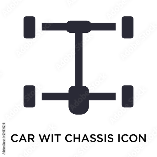 Car wit Chassis icon vector sign and symbol isolated on white background, Car wit Chassis logo concept