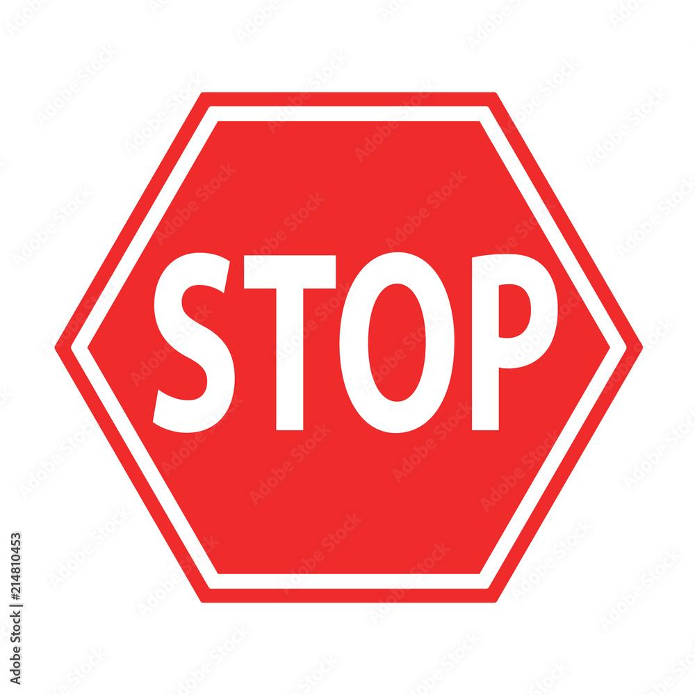sign stop blocking red on white icon, stock vector illustration sign stop blocking red on white icon, stock vector illustration