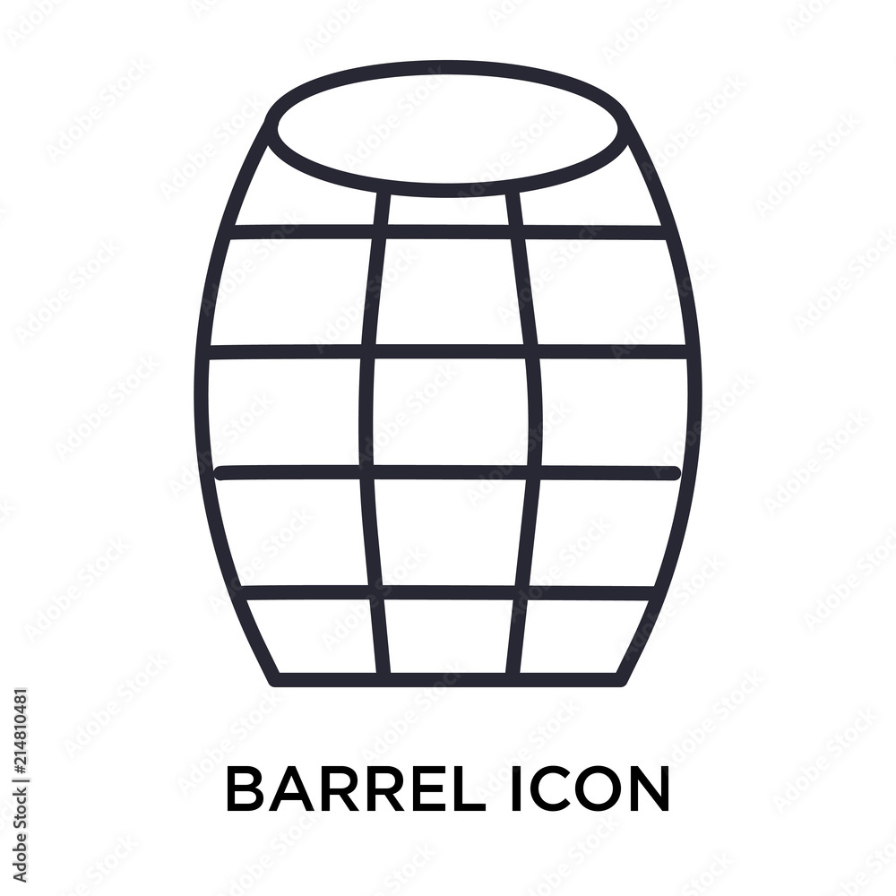 Barrel icon vector sign and symbol isolated on white background, Barrel logo concept