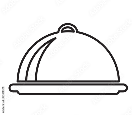 waiter tray icon, stock vector illustration