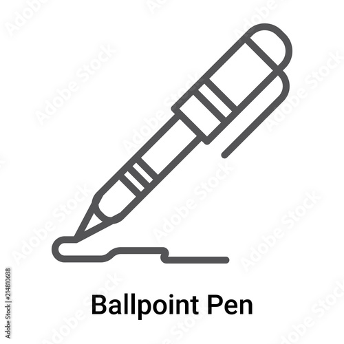Ballpoint Pen icon vector sign and symbol isolated on white background, Ballpoint Pen logo concept