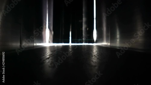 Airport security check at gates with metal detector and x-ray scanner