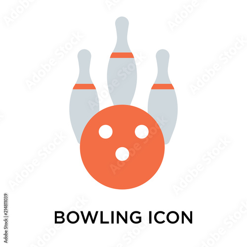Bowling icon vector sign and symbol isolated on white background, Bowling logo concept