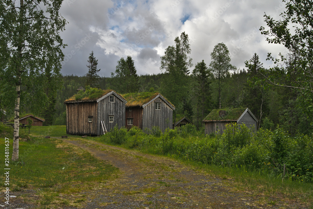 Scenic traditional wooden scandinavian house in Norway Scenic traditional wooden scandinavian house in Norway