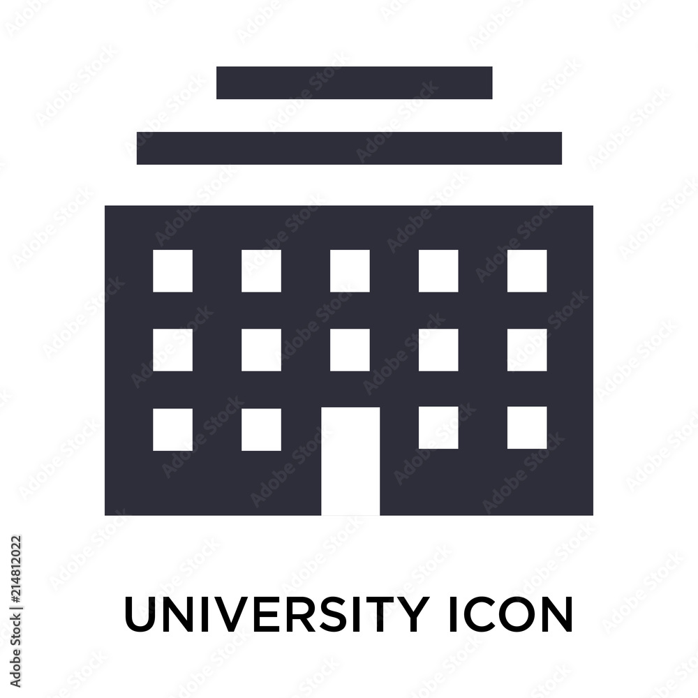 University icon vector sign and symbol isolated on white background ...