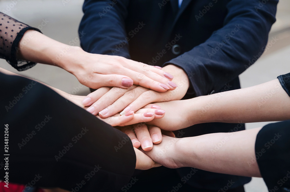 hand of group of business people team joining hands together in the modern city, team leader, successful, support, meeting, partner, teamwork, community, confident and connection concept hand of group of business people team joining hands together in the modern city, team leader, successful, support, meeting, partner, teamwork, community, confident and connection concept