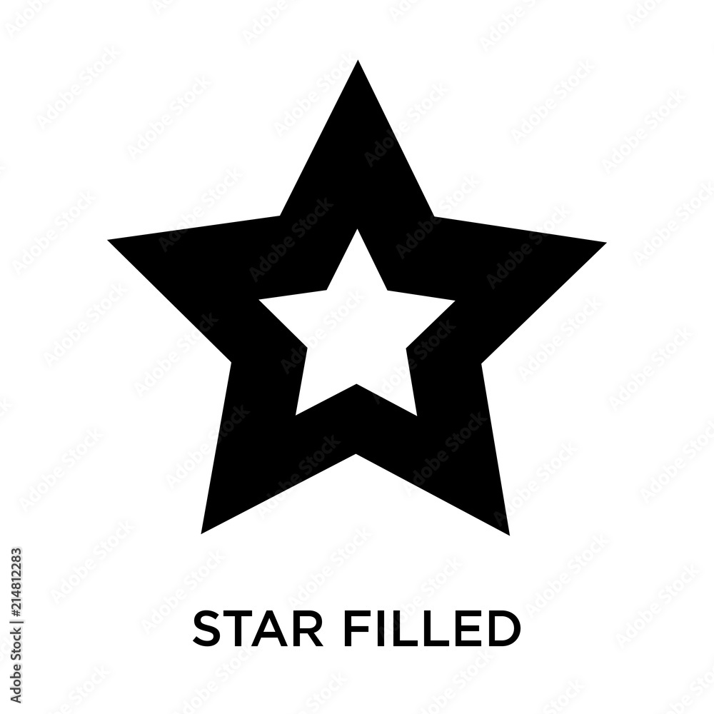 Star filled fiveointed shape icon vector sign and symbol isolated on white background, Star filled fiveointed shape logo concept Star filled fiveointed shape icon vector sign and symbol isolated on white background, Star filled fiveointed shape logo concept