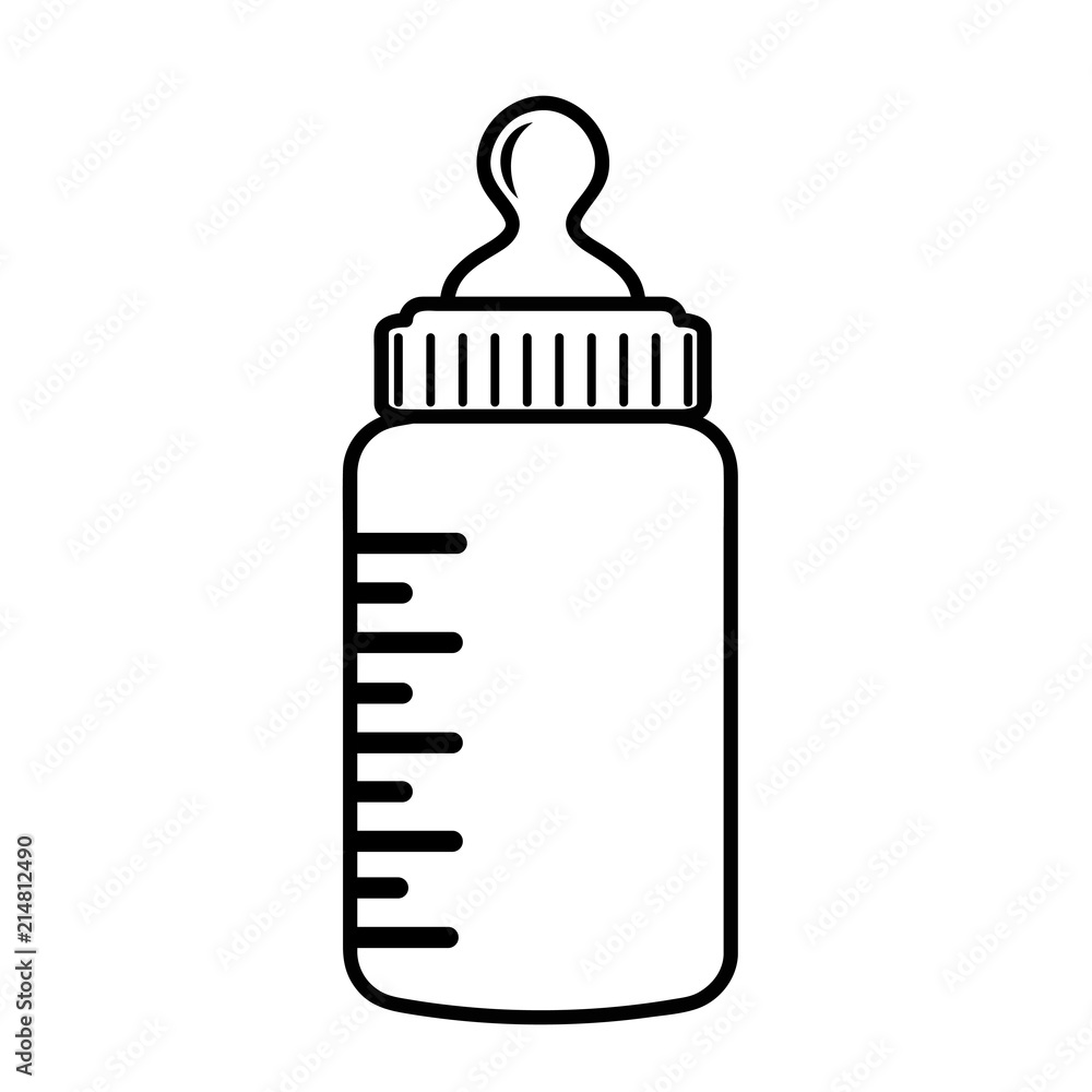 Baby milk bottle icon flat style, stock vector illustration Baby milk bottle icon flat style, stock vector illustration
