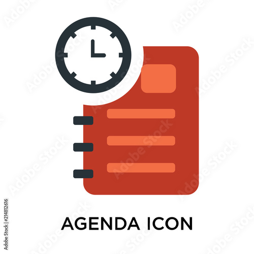 Agenda icon vector sign and symbol isolated on white background, Agenda logo concept