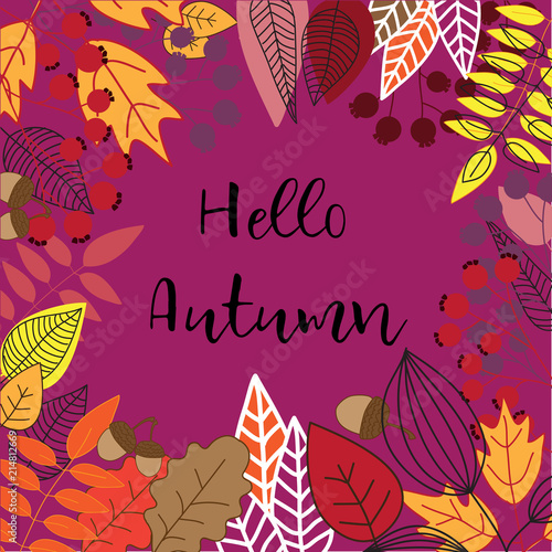 Vector autumn frame clipart