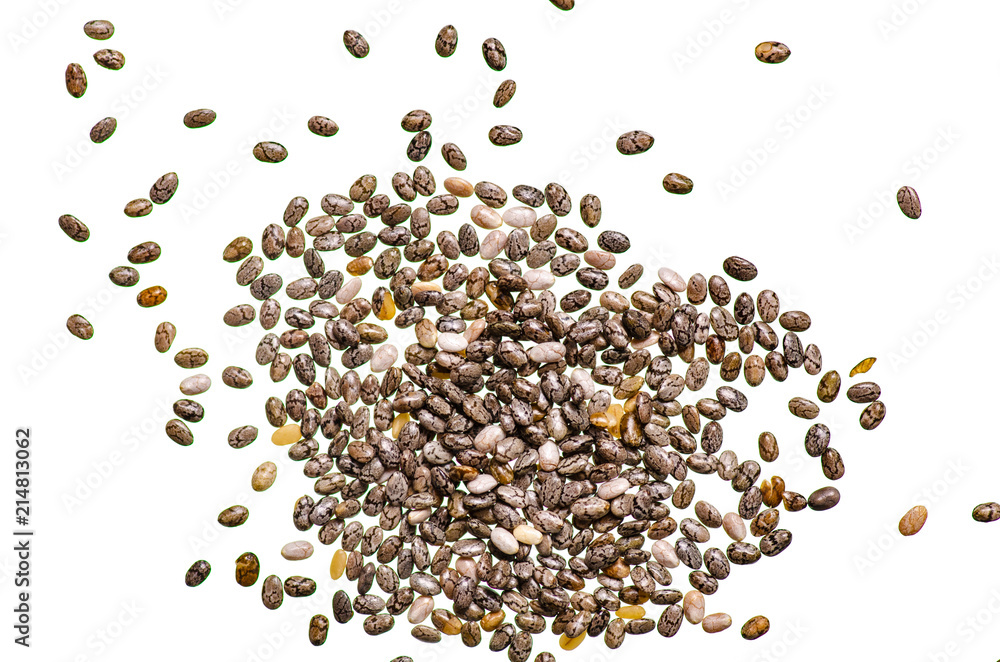Chia seeds organic on white background isolation Chia seeds organic on white background isolation