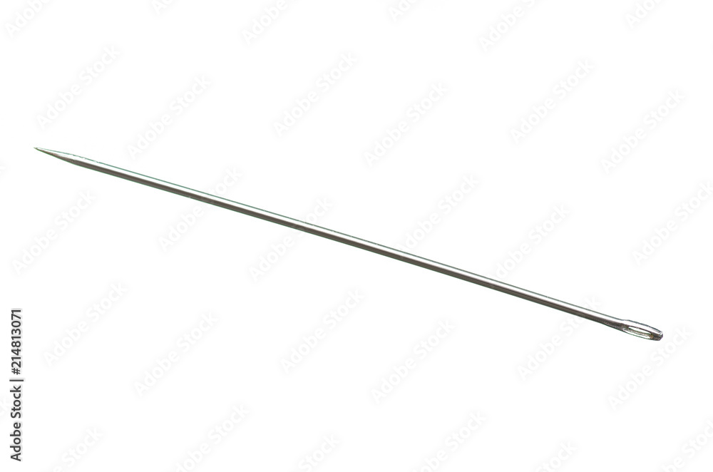 Needle with thread on white background isolation Needle with thread on white background isolation