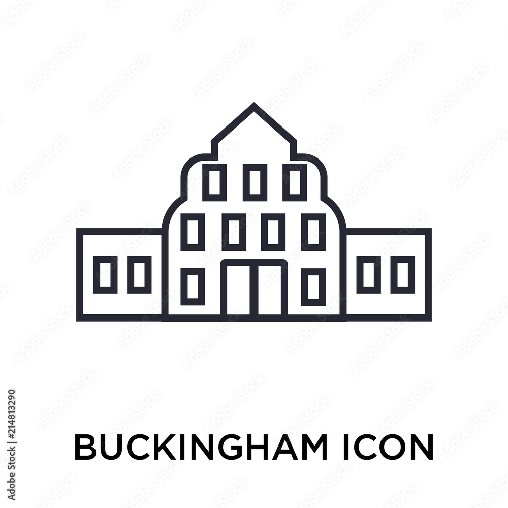 Buckingham icon vector sign and symbol isolated on white background, Buckingham logo concept