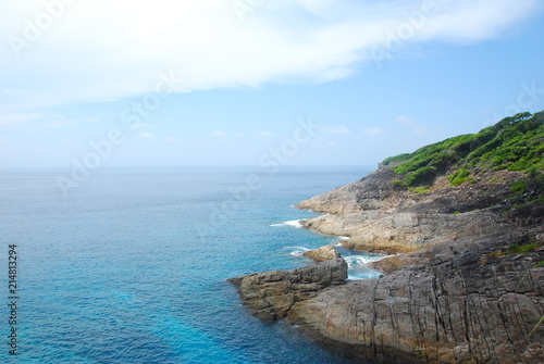 Ocean view from a vantage point on the mountain. viewpoint