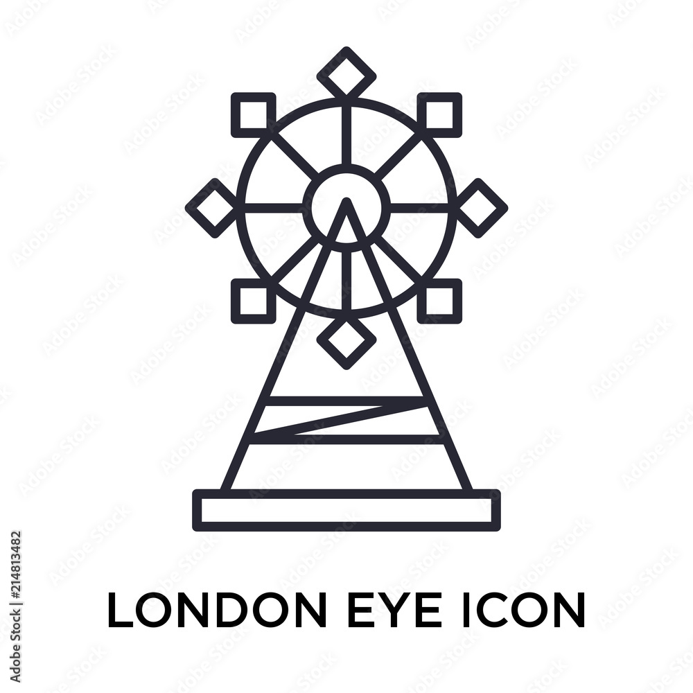 London eye icon vector sign and symbol isolated on white background, London eye logo concept London eye icon vector sign and symbol isolated on white background, London eye logo concept