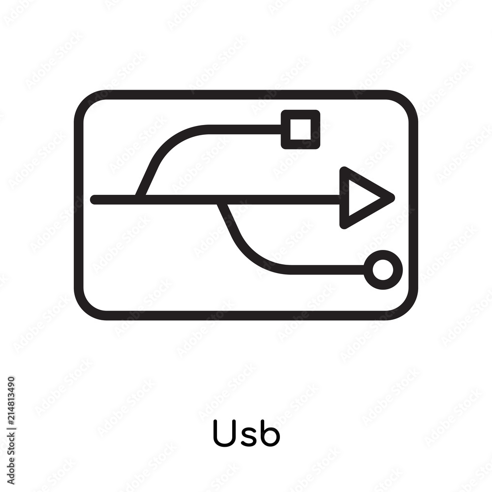 Usb icon vector sign isolated on white background, Usb logo concept Stock Vector | Adobe Stock