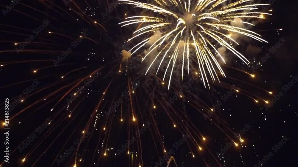 Aerial view of fireworks over a lake during 4th of July celebration. Aerial view of fireworks over a lake during 4th of July celebration.