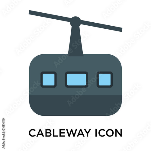 Cableway icon vector sign and symbol isolated on white background, Cableway logo concept