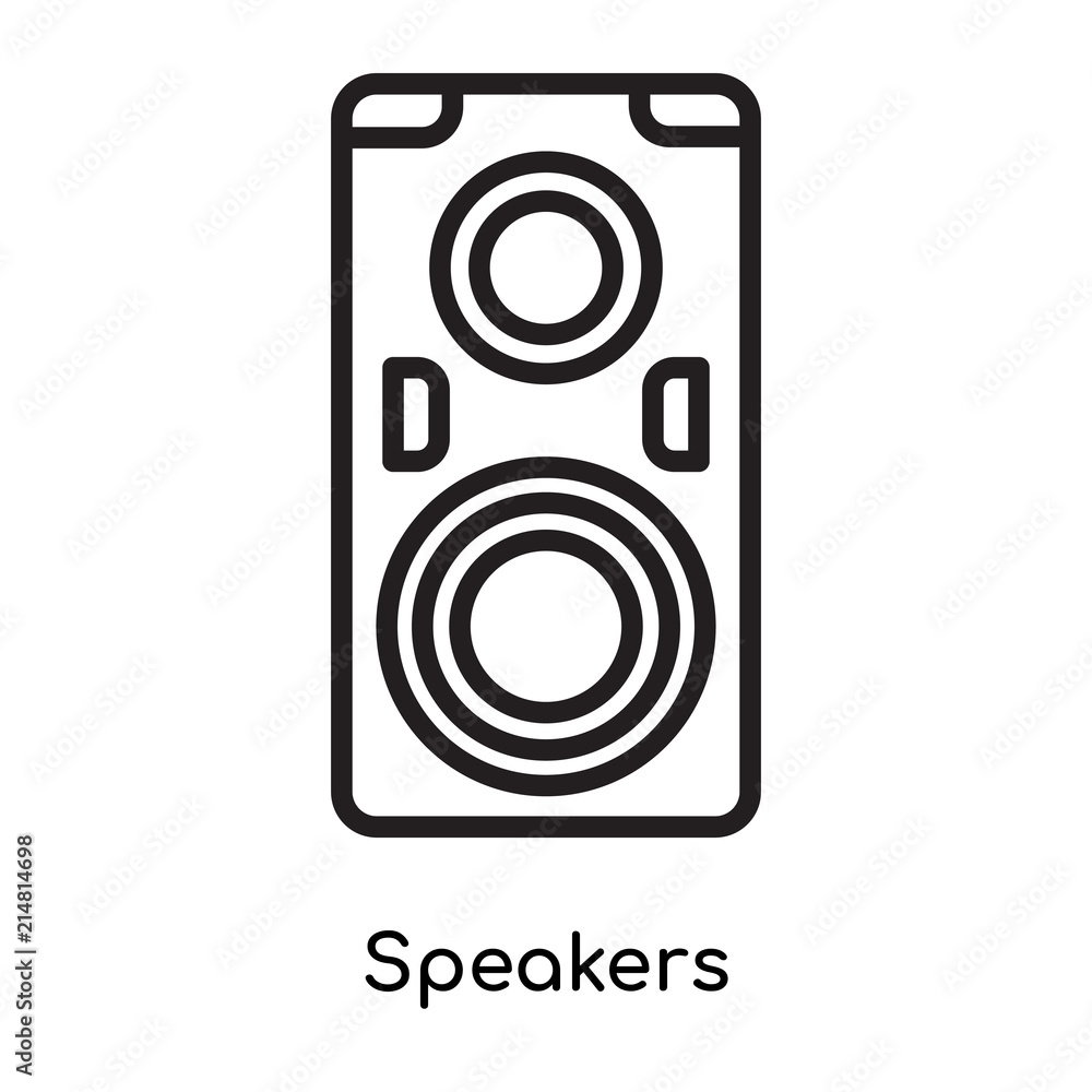 Speakers icon vector sign and symbol isolated on white background, Speakers logo concept Speakers icon vector sign and symbol isolated on white background, Speakers logo concept
