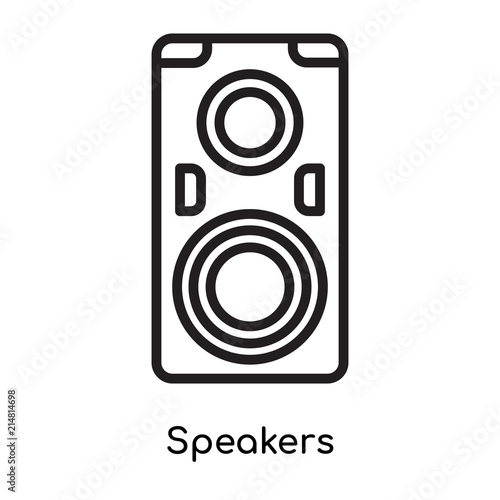 Speakers icon vector sign and symbol isolated on white background, Speakers logo concept
