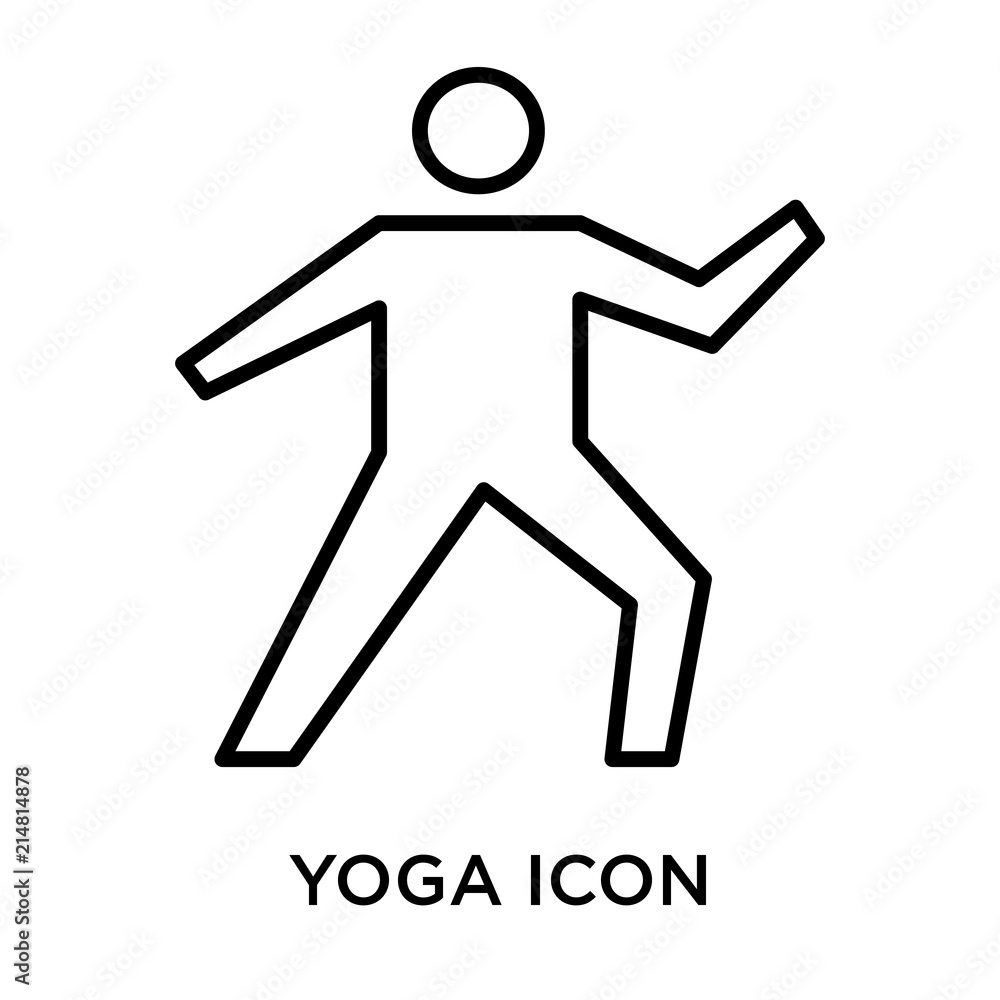 Yoga icon vector sign and symbol isolated on white background, Yoga logo concept Yoga icon vector sign and symbol isolated on white background, Yoga logo concept
