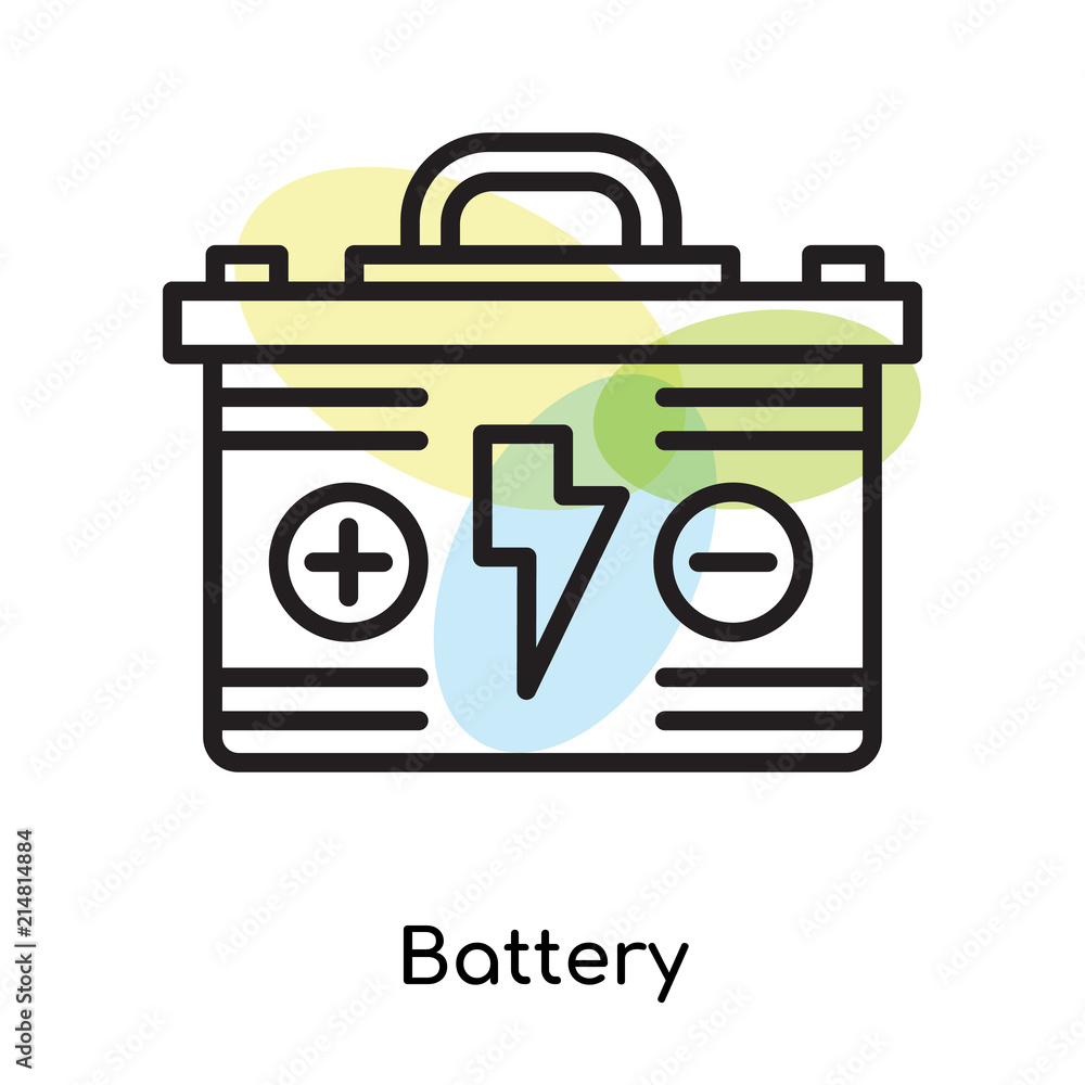Battery icon vector sign and symbol isolated on white background, Battery logo concept Battery icon vector sign and symbol isolated on white background, Battery logo concept