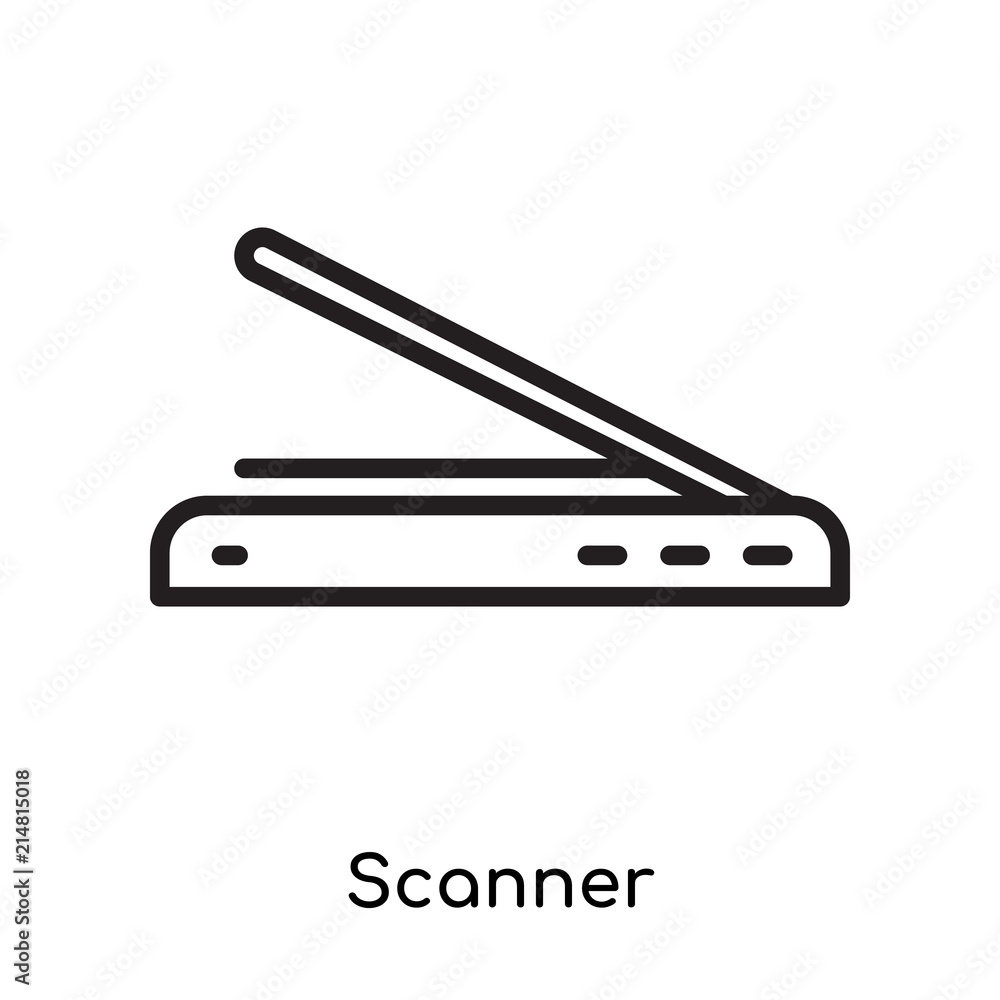 Scanner icon vector sign and symbol isolated on white background, Scanner logo concept Scanner icon vector sign and symbol isolated on white background, Scanner logo concept