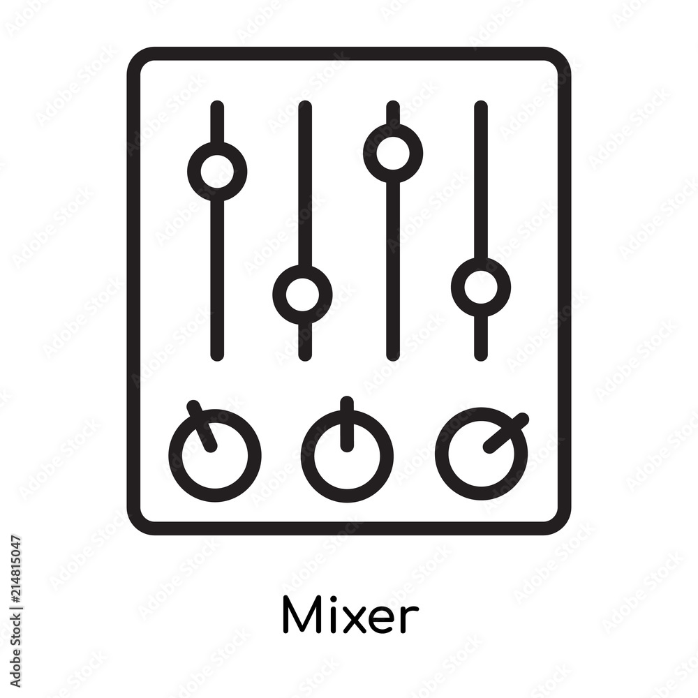 Vektorová grafika „Mixer icon vector sign and symbol isolated on white  background, Mixer logo concept“ ze služby Stock | Adobe Stock