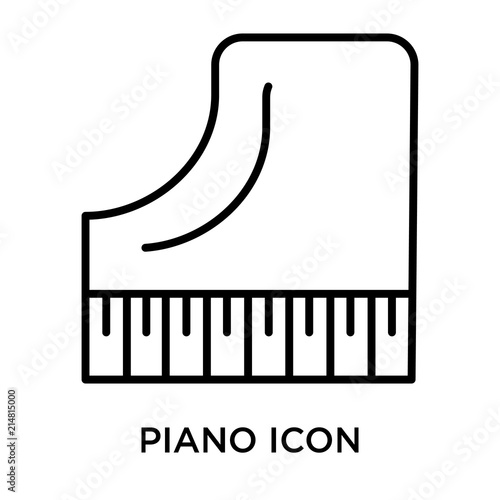 Piano icon vector sign and symbol isolated on white background, Piano logo concept