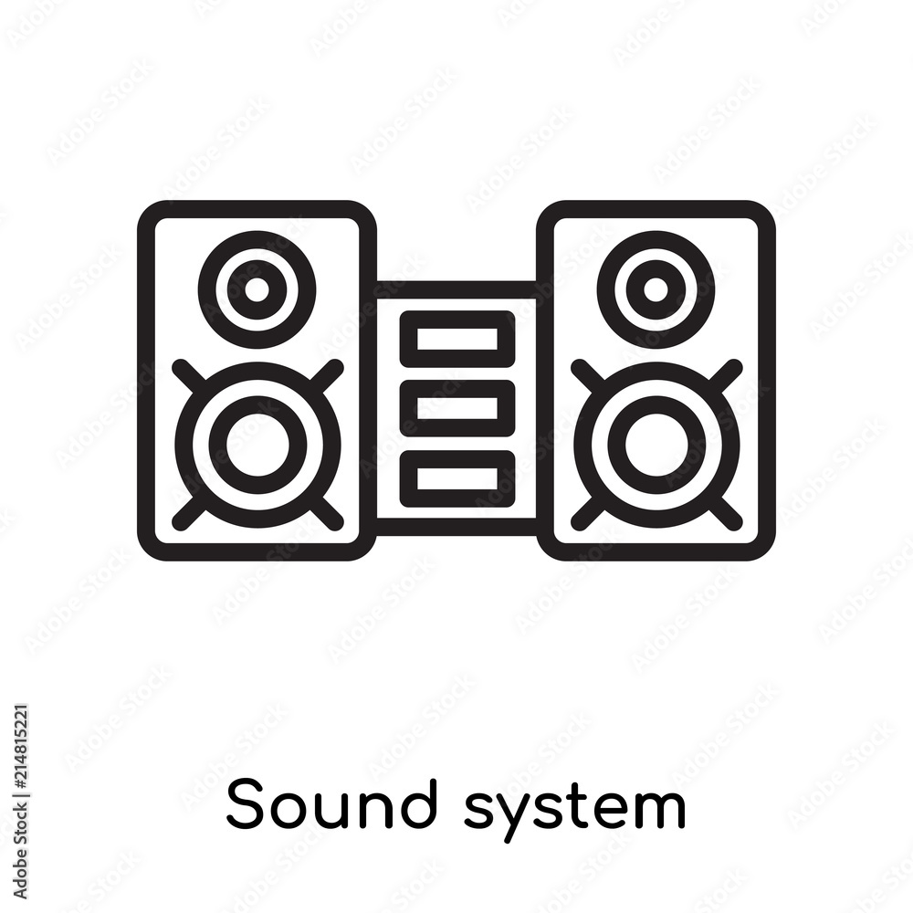 Sound system icon vector sign and symbol isolated on white background, Sound system logo concept Sound system icon vector sign and symbol isolated on white background, Sound system logo concept