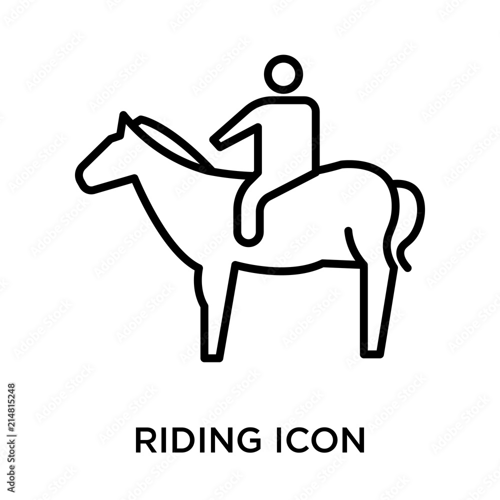 Riding icon vector sign and symbol isolated on white background, Riding logo concept