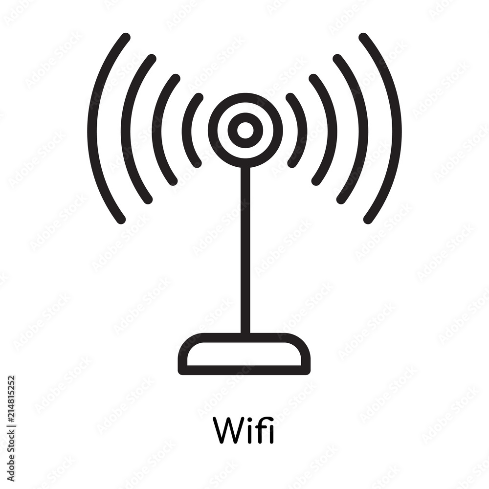 Wifi icon vector sign and symbol isolated on white background, Wifi logo concept Wifi icon vector sign and symbol isolated on white background, Wifi logo concept